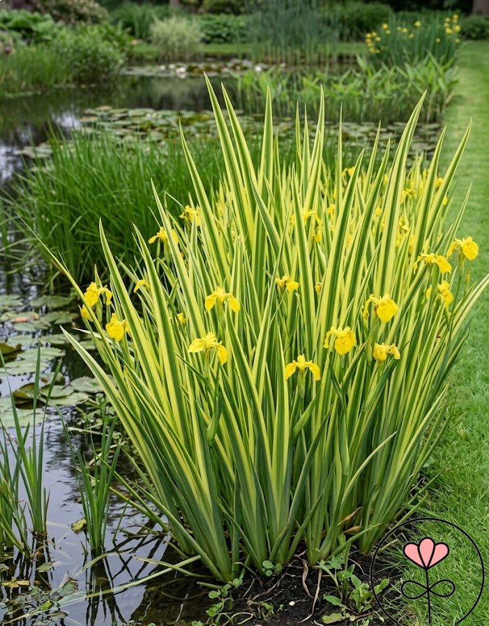 Iris pseudacorus 'Variegata' (Kosaciec żółty) nowość!!